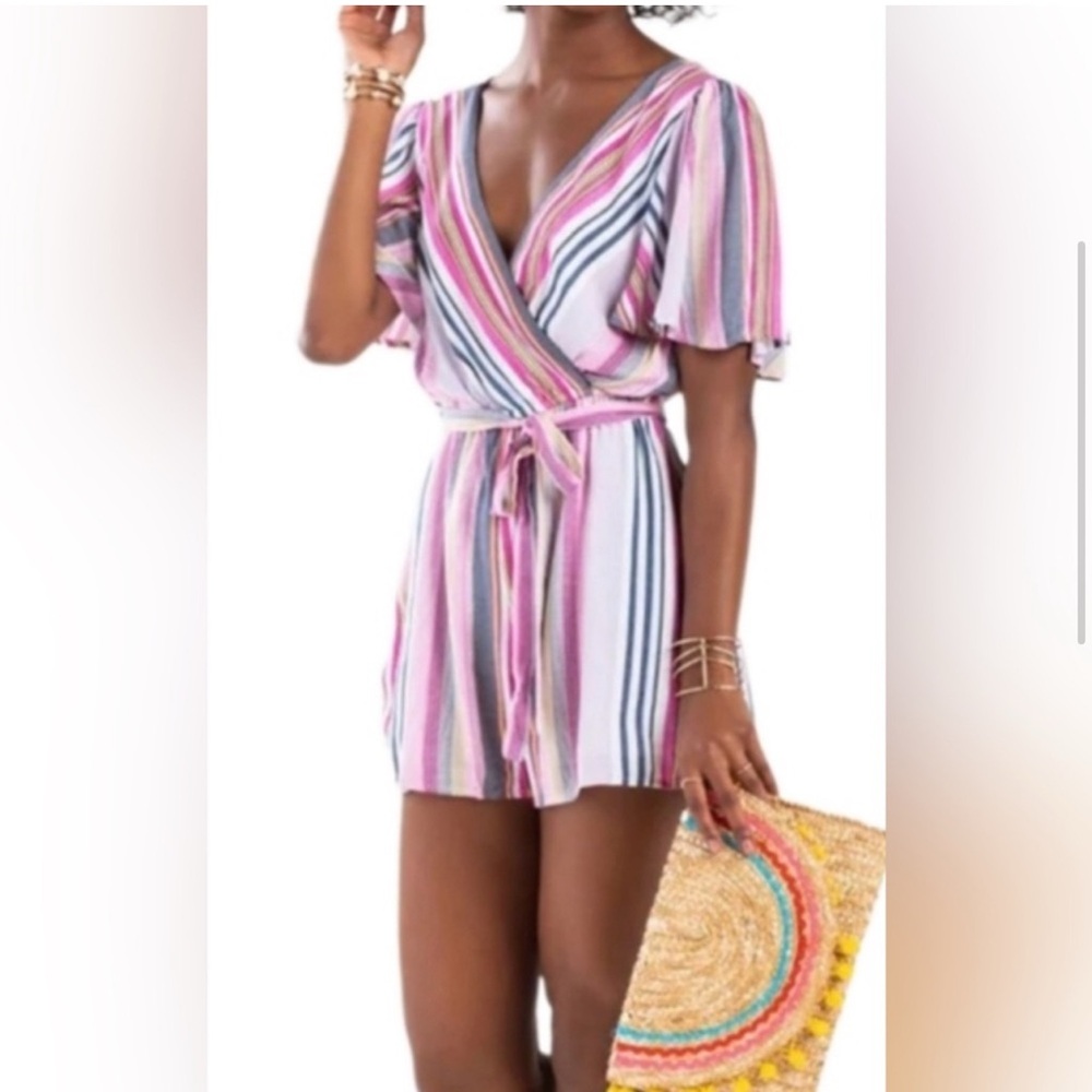 TRIXXI NWOT Check Romper L